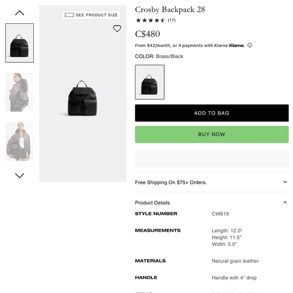 Coach Crosby 28 Backpack Black Leather - Picture 5 of 7